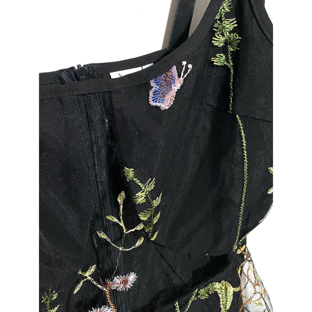 IheartRaves Floral Black Dress S Forest Fairy Grunge Whimsigoth Sexy Sheer Lace - Picture 2 of 6